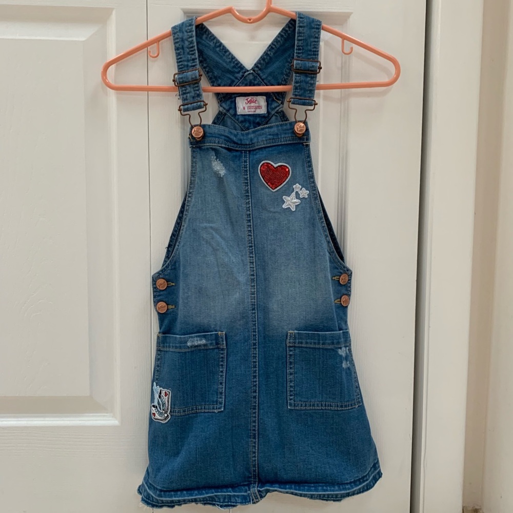 Distressed Denim Bib Overalls